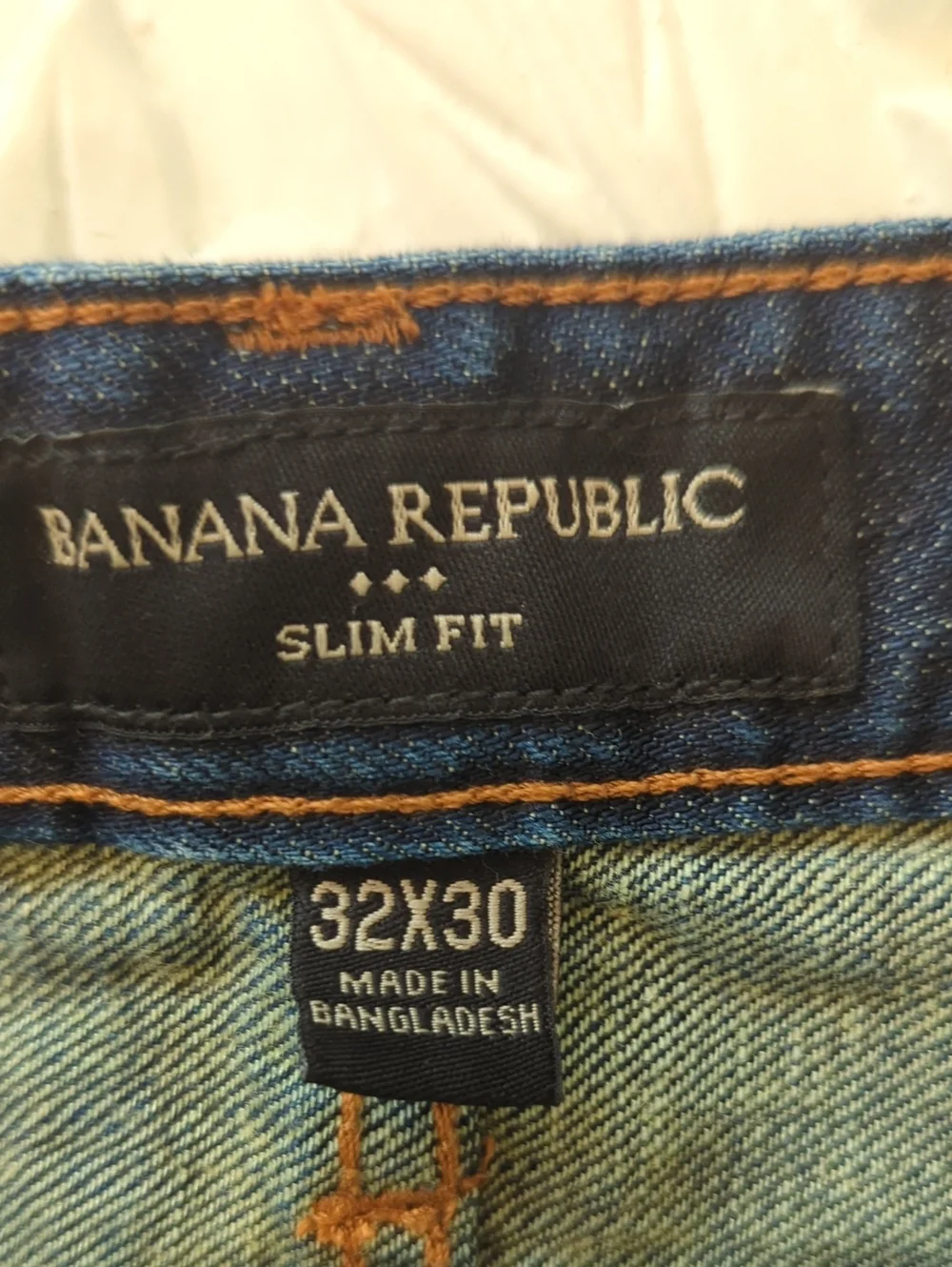 Banana Republic 100% Cotton Slim Fit Men's Indigo Straight Jeans 32/30